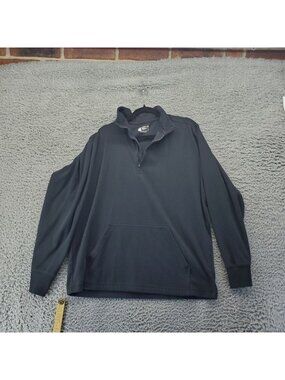 Carhartt Pullover Mens XL Black Relaxed Fit Quarter-Zip Kangaroo Pocket